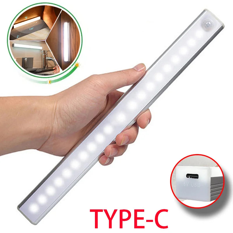 Type C Rechargeable Light. for Cabinet, Wardrobe, Lamp, Staircase and Backlight For Kitchen